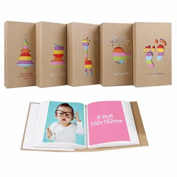

6 Inch 100 Pocket Hollow Cartoon Animal Album Cute Colorful Interstitial Album Baby Photo Storage Children Christmas Gift