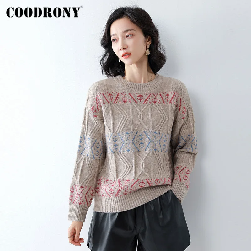 COODRONY Brand 2020 New Elegant Style Slim Pullover Sweaters Female Autumn Winter Streetwear Criss Cross Jumpers Women W1162