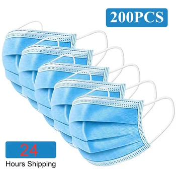 

3ply 50pcs 100pcs Meltblown Anti Pollution Disposable Laye Hygiene Face Dust Fabric Mask masque Facemask Mouth Cap Filter 50 pcs