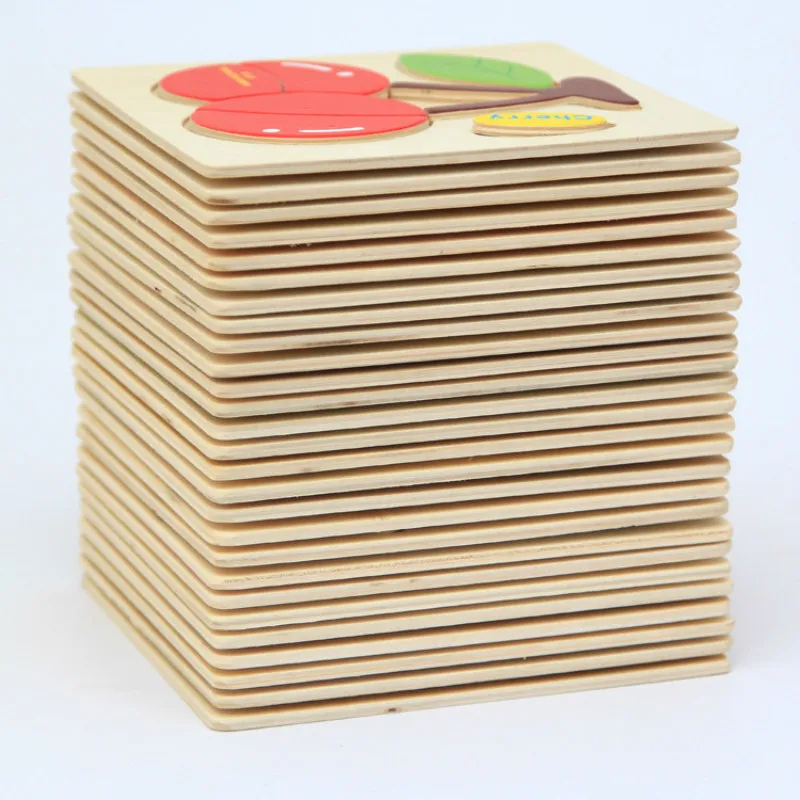 Montessori Toys Educational Wooden Toys for Children Early Learning Puzzle 3D Cartoon Kids Exercise Math Match gift