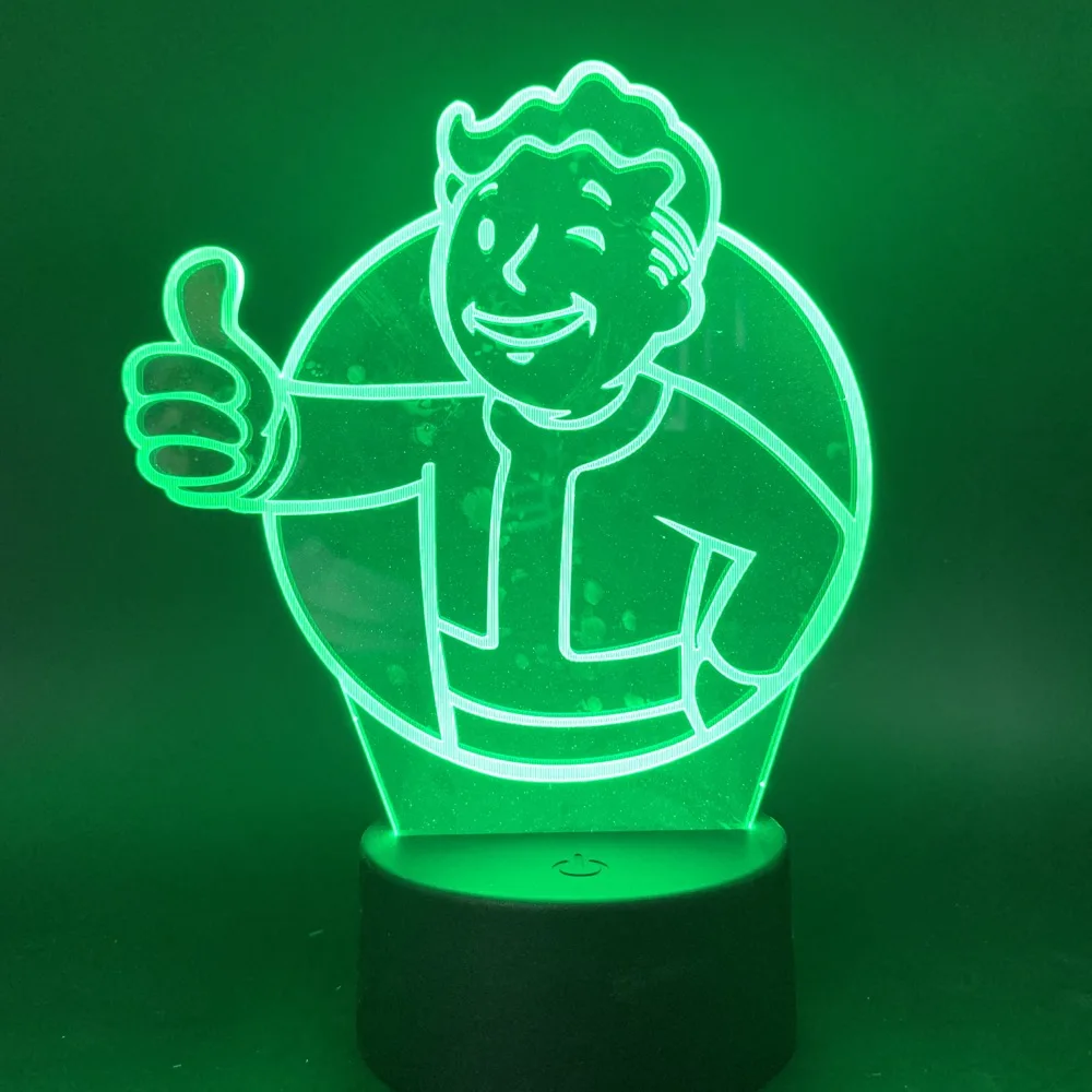 3d игра Fallout Shelter 3d светодиодный Ночной светильник с сенсорным датчиком, меняющий цвет, Ночной светильник, подарок для детей, детская спальня, декоративная лампа