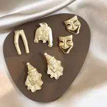 AOMU, панк, персональная маска, смайлик, клоун, форма одежды, латунь, металл, серьги-гвоздики для женщин, вечерние, подарки для девочек