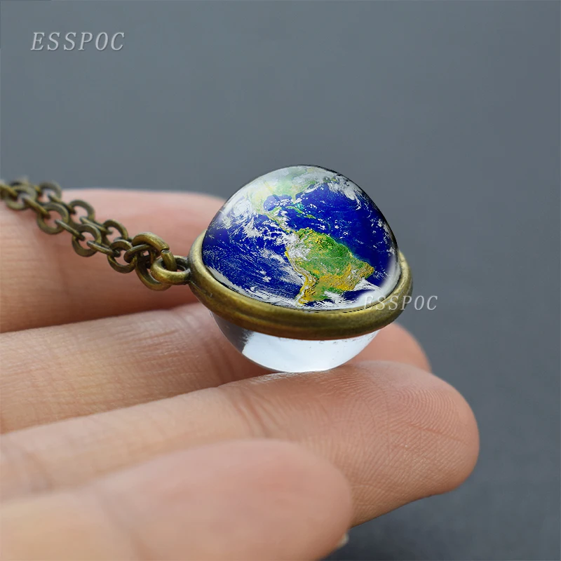 Женское колье с подвеской в виде шара из стекла винтажное ожерелье бронзовой