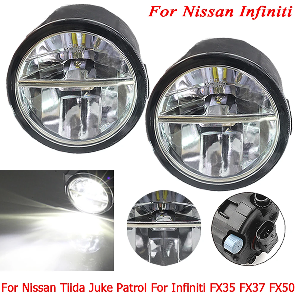 

Fog Lamp Headlight 4.5W/Pcs 12V DRL LED Bulb H11 Socket Fog Lights For Nissan Tiida Juke Patrol For Infiniti FX35 FX37 FX50