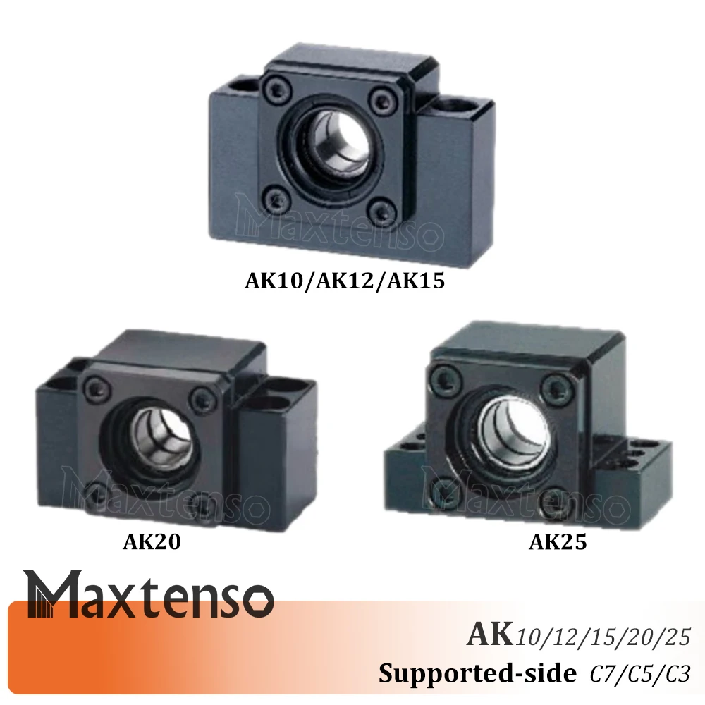 MAXTENSO Professional Support Unit AK10 AK12 AK15 AK20 AK25 fixed-side C3 C5 C7 for ballscrew TBI sfu 1204 1604 Premium CNC Part |
