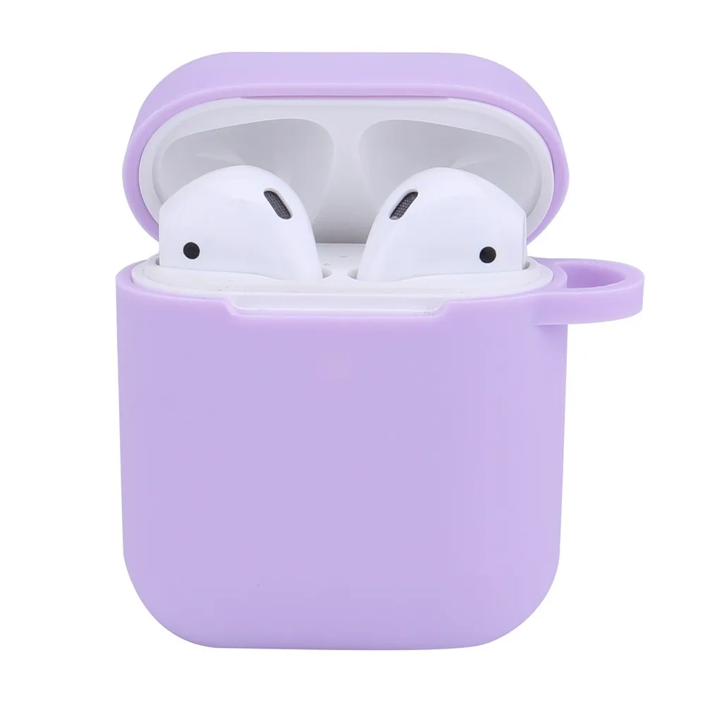 Беспроводной чехол для наушников Airpods 2 и 1 зарядный силиконовый защитный чехол и брелок с помпоном FW3