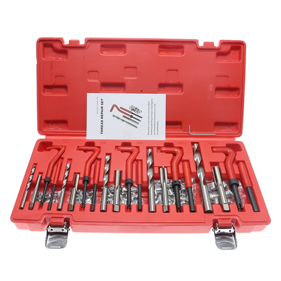 131pcs Thread Repair Tool Kit M5 M6 M8 M10 M12 Fastening Thread Insert