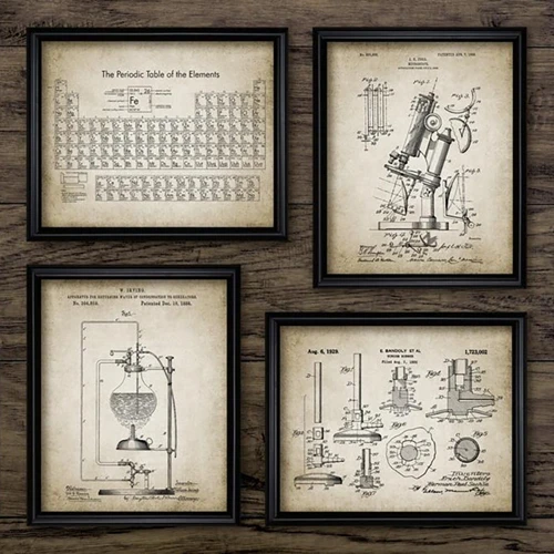 Химический элемент винтажные плакаты печать Science Wall Art картинки, промежуточный стол химия Искусство Холст Картина лабораторный Декор - Цвет: PH6625662666276628