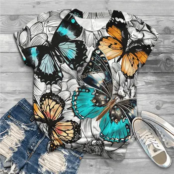 

2020 Plus Size t shirt women Short Sleeve 3D Animal Printed O-Neck Tops Tee T-Shirt Blusas женские футболки
