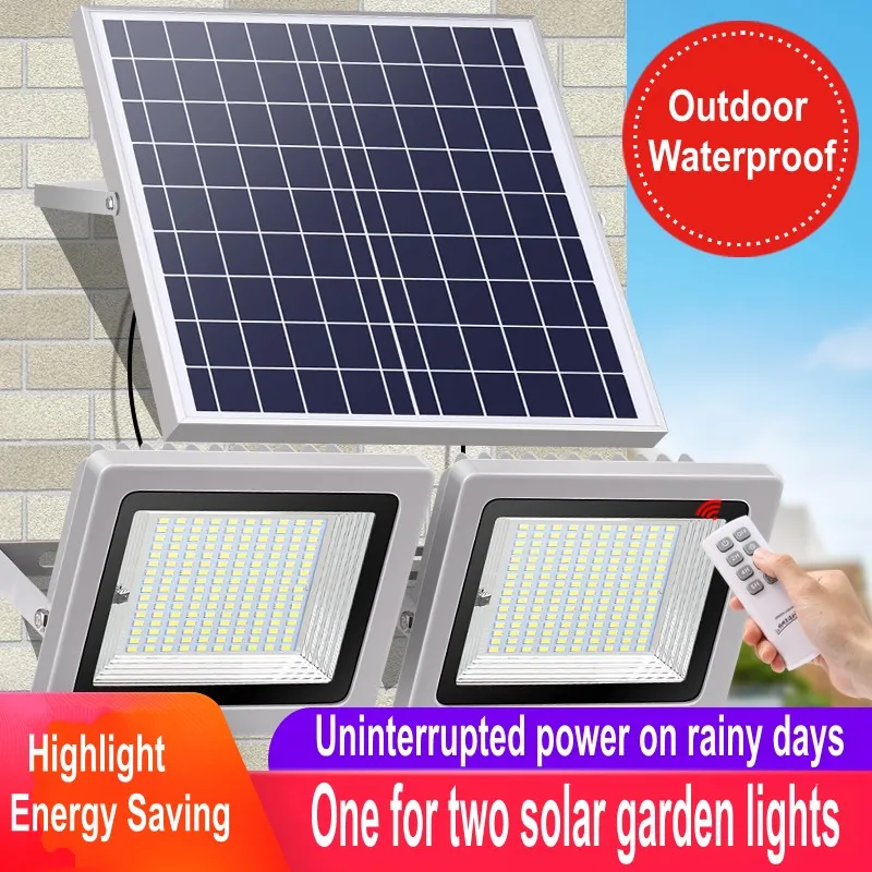 US $92.35 LED Floodlight 120176320480 LEDS Solar Sensor Waterproof IP66 Emergency Safety Garden Street Flood Light With Remote Control