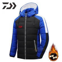 Daiwa – veste de pêche thermique épaisse pour hommes, sweat à capuche Patchwork, imperméable, coupe vent, vêtements chauds d'extérieur, hiver 
