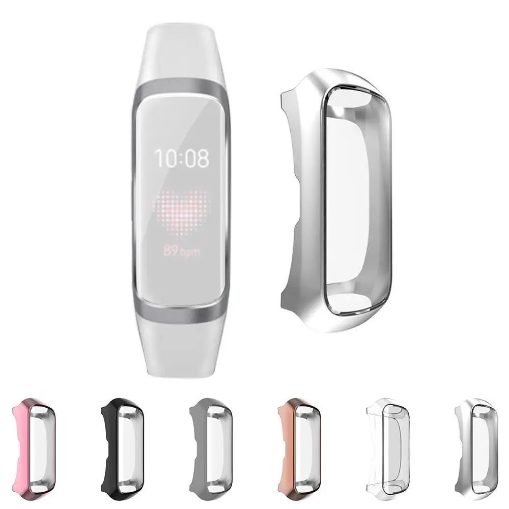 

Electroplate TPU Protective Watch Case Cover Shell For Sanmsung Galaxy fite Shock-proof Scratch-proof black pink