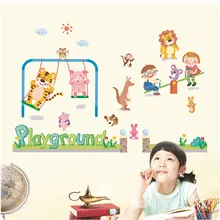 Съемная Наклейка на стену детская комната украшение Детский Сад Счастливый парк развлечений мультфильм наклейка s AY892