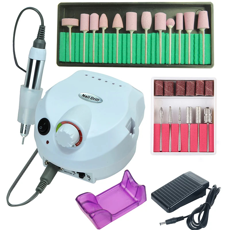 

35000/20000 RPM Electric Nail Drill Machine Set Mill Cutter Grinding Bit for Manicure Pedicure Gel Cuticle Electric File Pro Kit