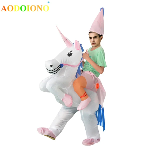 Unicorn Inflatable Kids Costume Ride-on Animal Outfit for Child Cosplay Clothes Party Carnival Blow Up Dragon Toys Fancy Dress 5