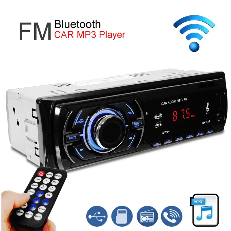 Vehemo Черный MP3 плеер аксессуары Автомобильный MP3 головное устройство для Bluetooth FM радио автомобильный для музыки