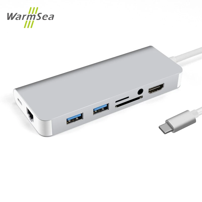 

USB C HUB Type C Adapter Thunderbolt 3 With RJ45 1000Mbps HDMI 4K Audio 3.5mm USB SD/TF Dex Station For Samsung For MacBook Pro