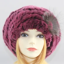 Новые зимние женские шапки из натурального меха кролика рекс ручной работы вязаные шапки из натурального меха кролика рекс модный настоящий мех кролика шапка