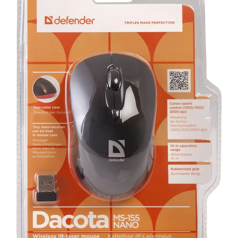 Компьютерная мышь Defender Dacota MS-155 черный,4 кнопки,1000-2000 dpi