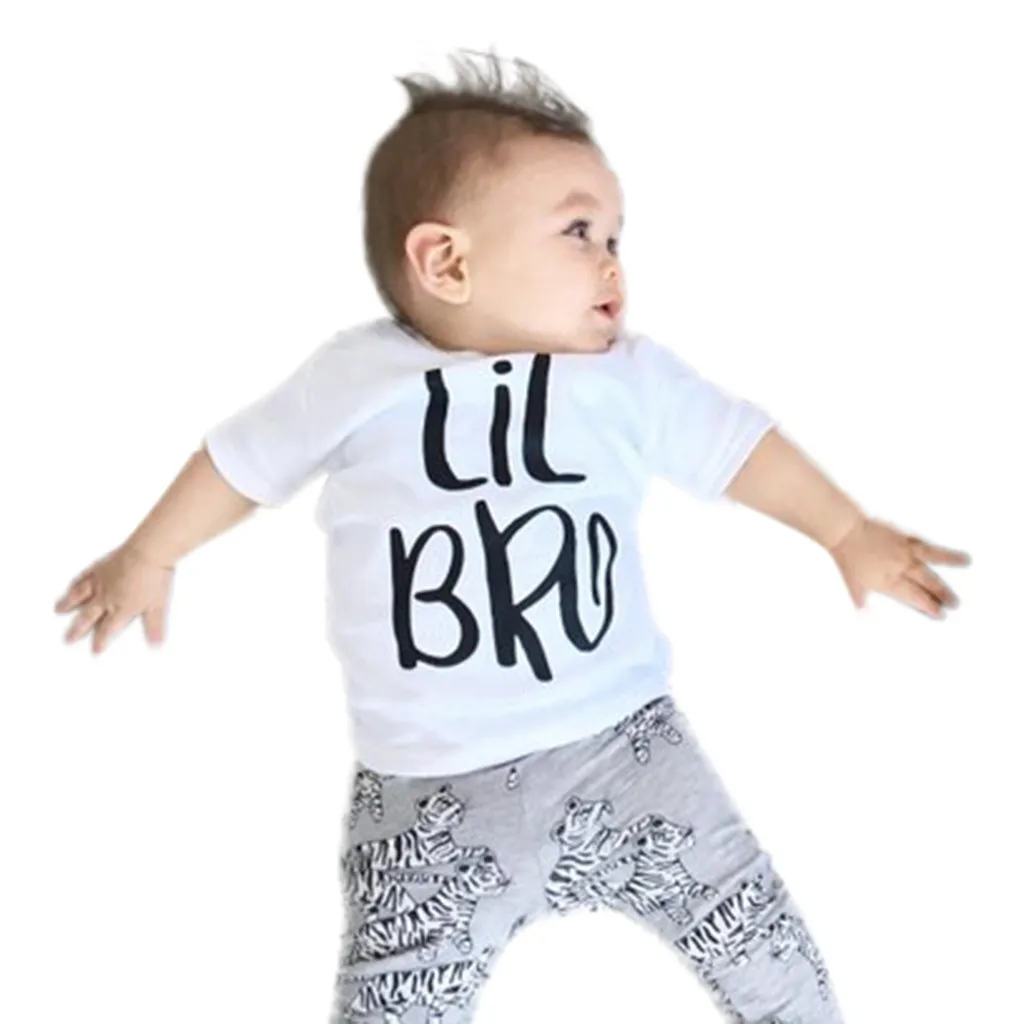 Детская футболка с короткими рукавами и надписью «Baby Brother»; милые топы в Корейском стиле; семейная одежда; одежда#4