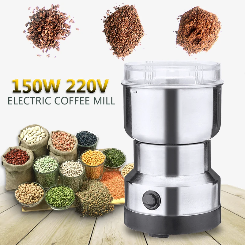 

220V 150W Electric Coffee Beans Grinder Kitchen cereals nuts beans Spices Milling Grinding Blender Household Coffeeware Machine