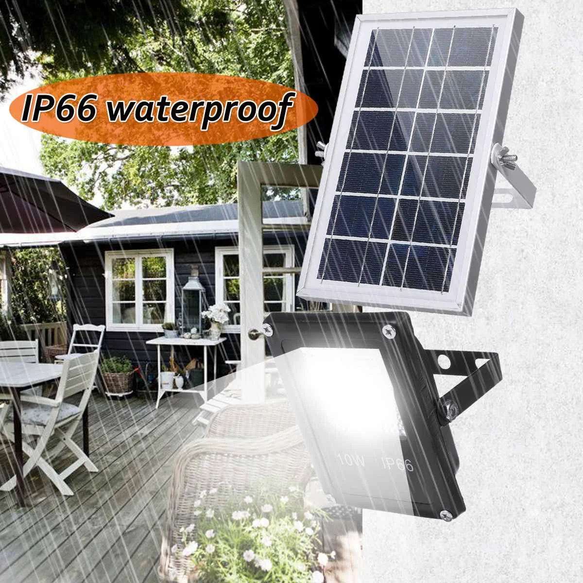 

10w Led Floodlight Solar Flood Light Waterproof Energy-Saving Street Light Outdoor Garden Lawn Landscape Lamp+ Remote Control