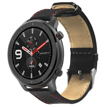 

22mm Replacement Smartwatch Band for Amazfit GTR 47mm Smart Watch Bracelet Strap Single Leather Strap Design