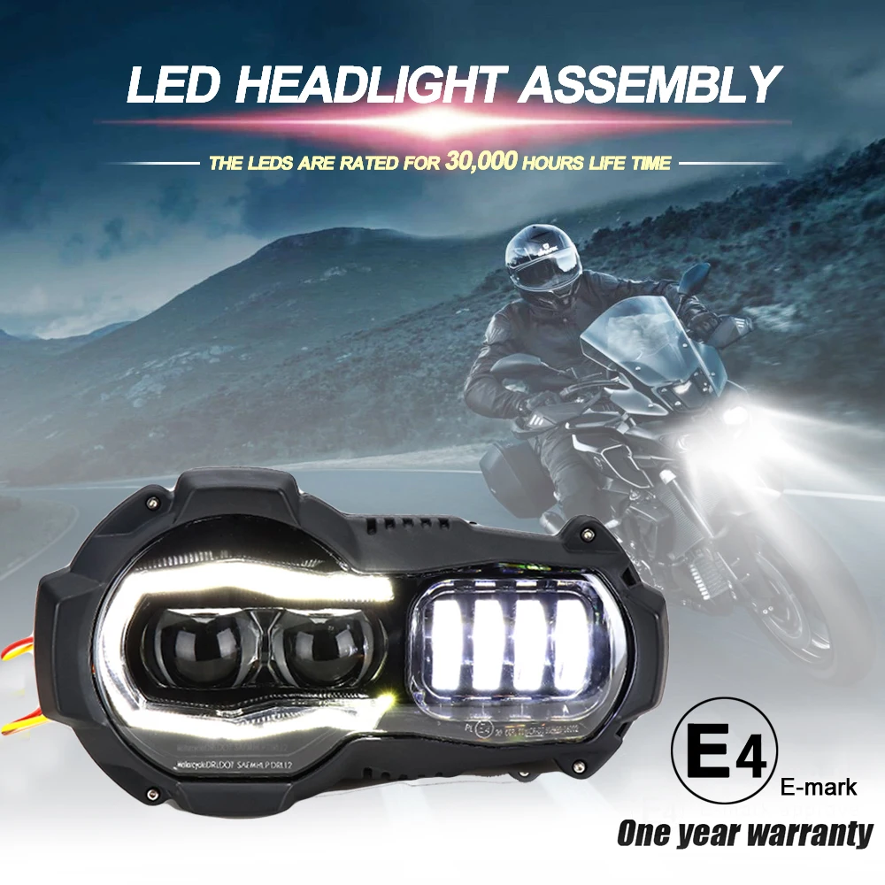 ¡Nueva llegada! proyector de faros LED de motocicleta para BMW R1200GS 2004-2012 R 1200GS ADV Adventure 2005-2013 montaje de luces de Moto - 1