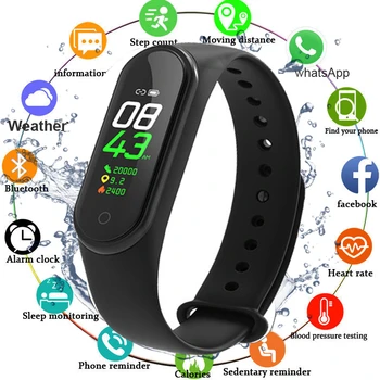 

Smart Band M4 Waterproof Blood Pressure Measurement Fitness Bracelet Pedometer Heart Rate Monitor Fitness Tracker Watch Men