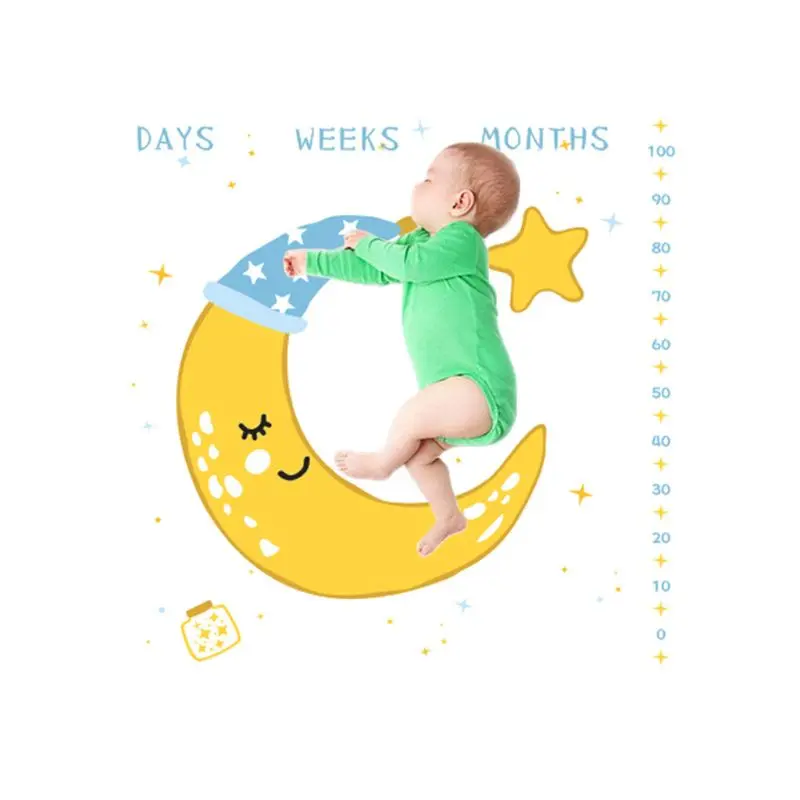 

New Baby Wrap Towel Month Age Card Set Newborn Milestone Blanket Infants Growth Photo Background Props Accessories T3LA