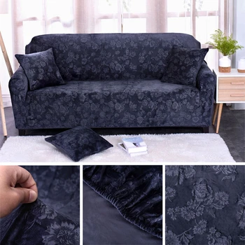 

Embossing Design Velvet Sofa Cover Thicken Stretch All-inclusive Slipcover Warm Non-slip Home Couch Cover for 1/2/3/4 Seat