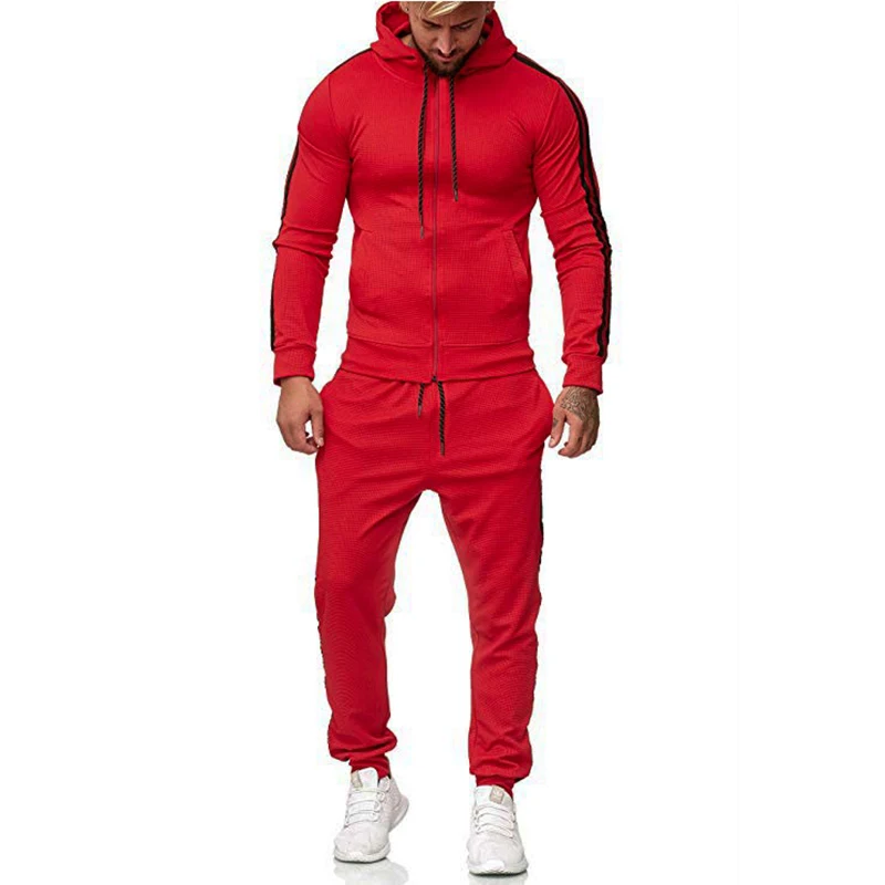 Brand Tracksuit Men Fashion Side Track Long Sleeve Sweatshirt Joggers Pants Hip Hop Sportswear 2pcs Ensemble Homme