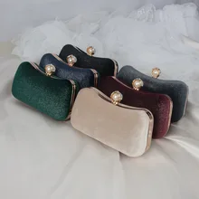 Bolso hombro de terciopelo para mujer, Cartera hombro de terciopelo a la moda, de colores verde, Burdeos, negro, azul oscuro, fiesta y boda AliExpress