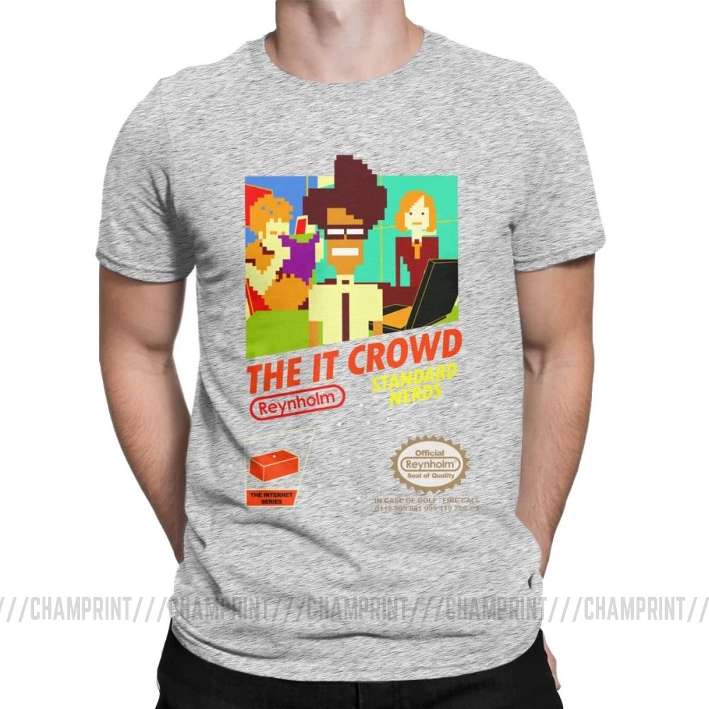 The It Crowd Nes 8 Bit футболки игровые зануды забавные гики компьютерные технологии ТВ шоу мужские футболки винтажные футболки подарок идея одежда - Цвет: Серый