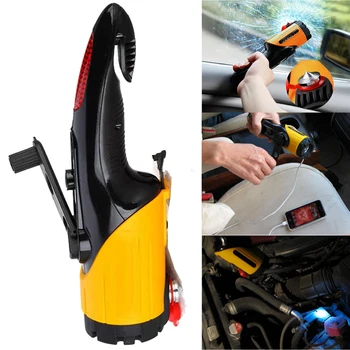 

Car Safety Life Hammer/flashlight/Power Generator Muliti-Function For Auto Escape Tool To Punch Glass Breaker Long Handle