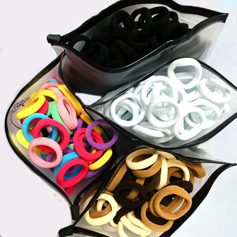 50 teile/satz Mädchen 3 cm Bunte Haar Gummibänder Baby Scrunchies Pack Elastische Haar Krawatten Für Kinder Weiß Haar Ringe gum Stirnband