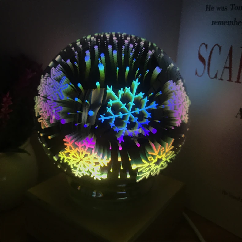 3D настольные лампы, светодиодный прикроватный светильник со стеклянными шариками, волшебный хрустальный USB ночник, детский подарок на день рождения, фейерверк, арт-деко, Lampara De Mesa