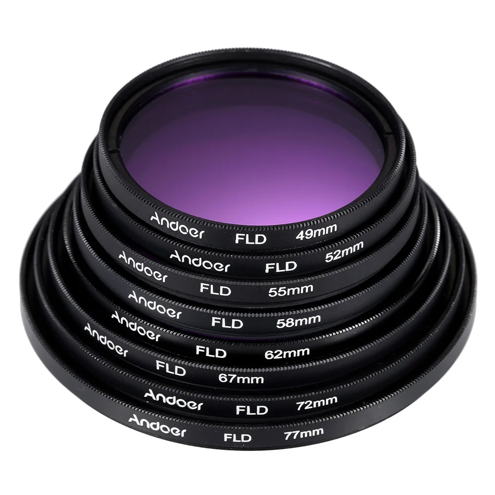 Набор фильтров Andoer 49 мм(UV+ CPL+ FLD)+ нейлоновый чехол для переноски+ крышка объектива+ держатель крышки объектива+ бленда+ салфетка для очистки объектива