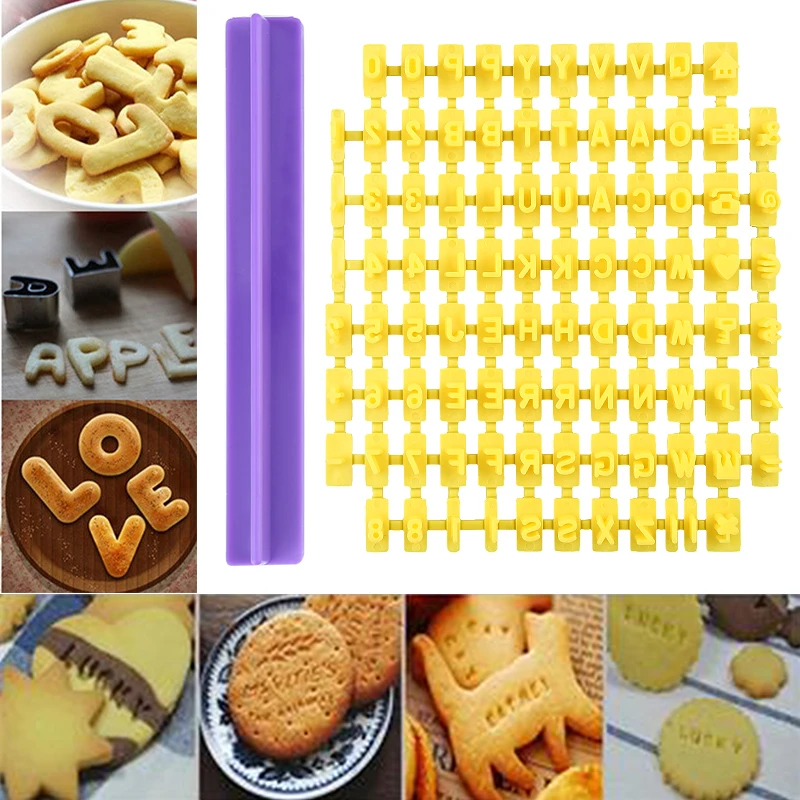 Буквы алфавита, цифры, сделай сам, форма для печенья, штамп, тиснение, резак, форма для торта, формы для помадки, желтый резак, кухонные инструменты для выпечки