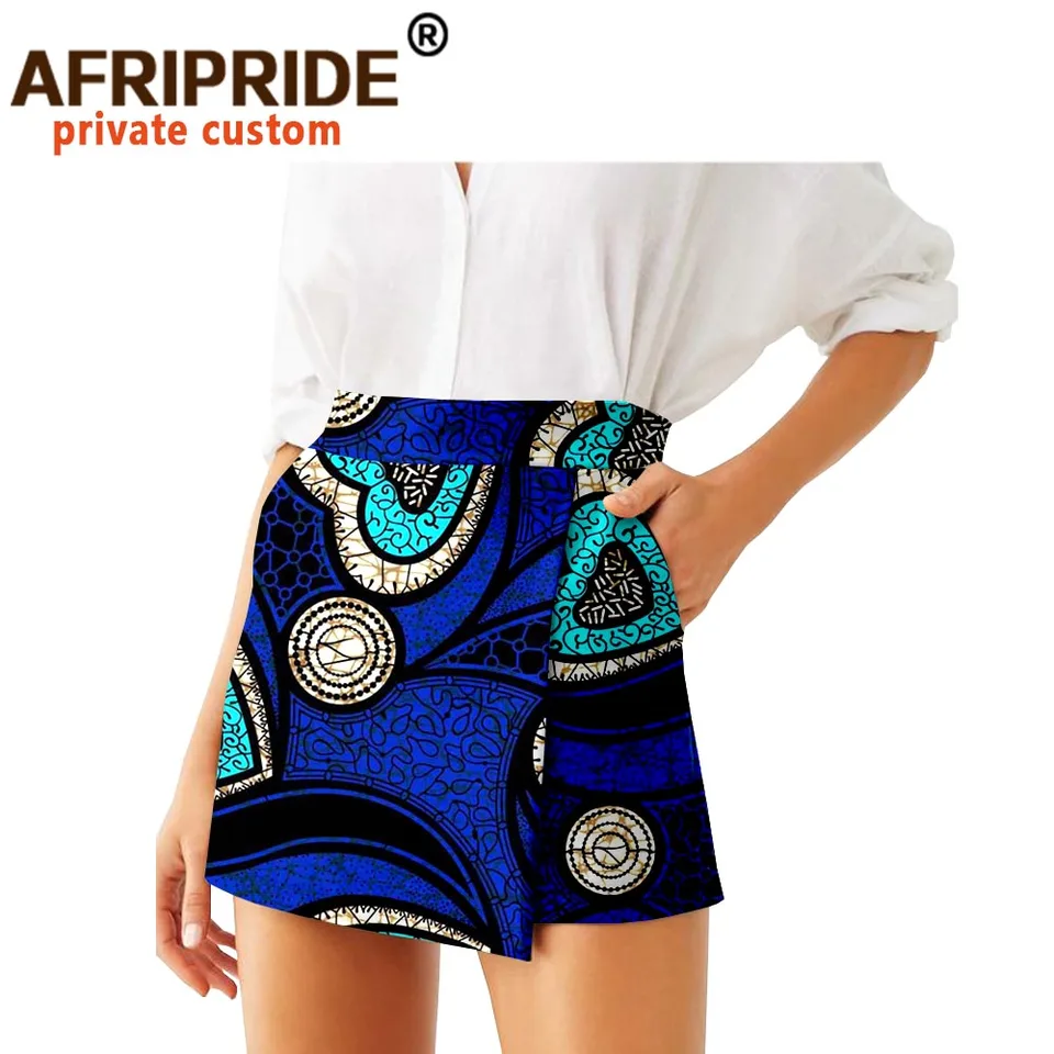 african print high waisted shorts