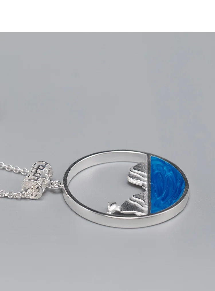 925 серебро Гутта перча Синий индивидуальный обет любителям Подвески античный Национальный стиль