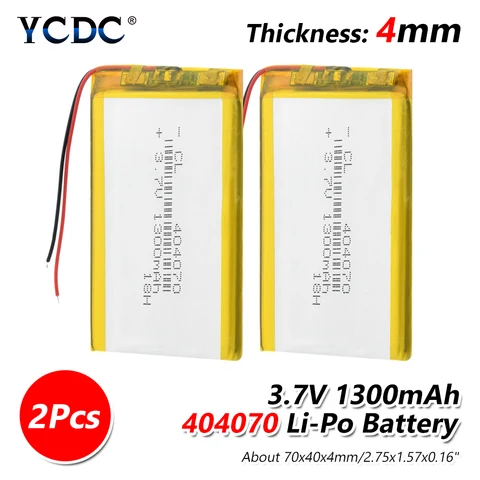 New  3.7V 1300mAh Lithium Battery 404070 Rechargeable Li-polymer Lipo Li-ion Battery Replace For Laptop IPad GPS Tablet PSP