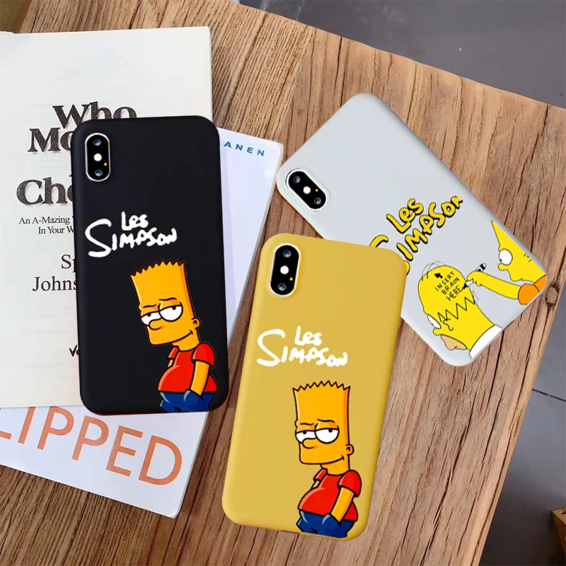 JAMULAR милые футболки с изображением Симпсонов Чехол для мобильного телефона iPhone XS