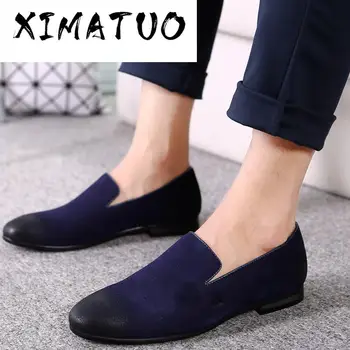 

Summer Suede Men Loafers Formal Dress Shoes Male Elegant Slip On Wedding Party Man Casual Footwear Large Size 36-48 Flat