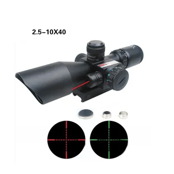 

Hunting Airsofts Riflescope 2.5-10x40EG with Red Laser Cross Scope Airsoft Accessories Guide Rail 20mm