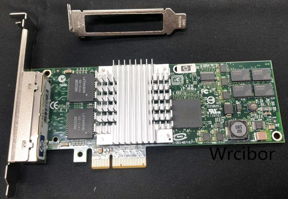 

HP NC364T Quad Port Gigabit Ethernet Adapter PCI-E LP 435506-001 436431-001
