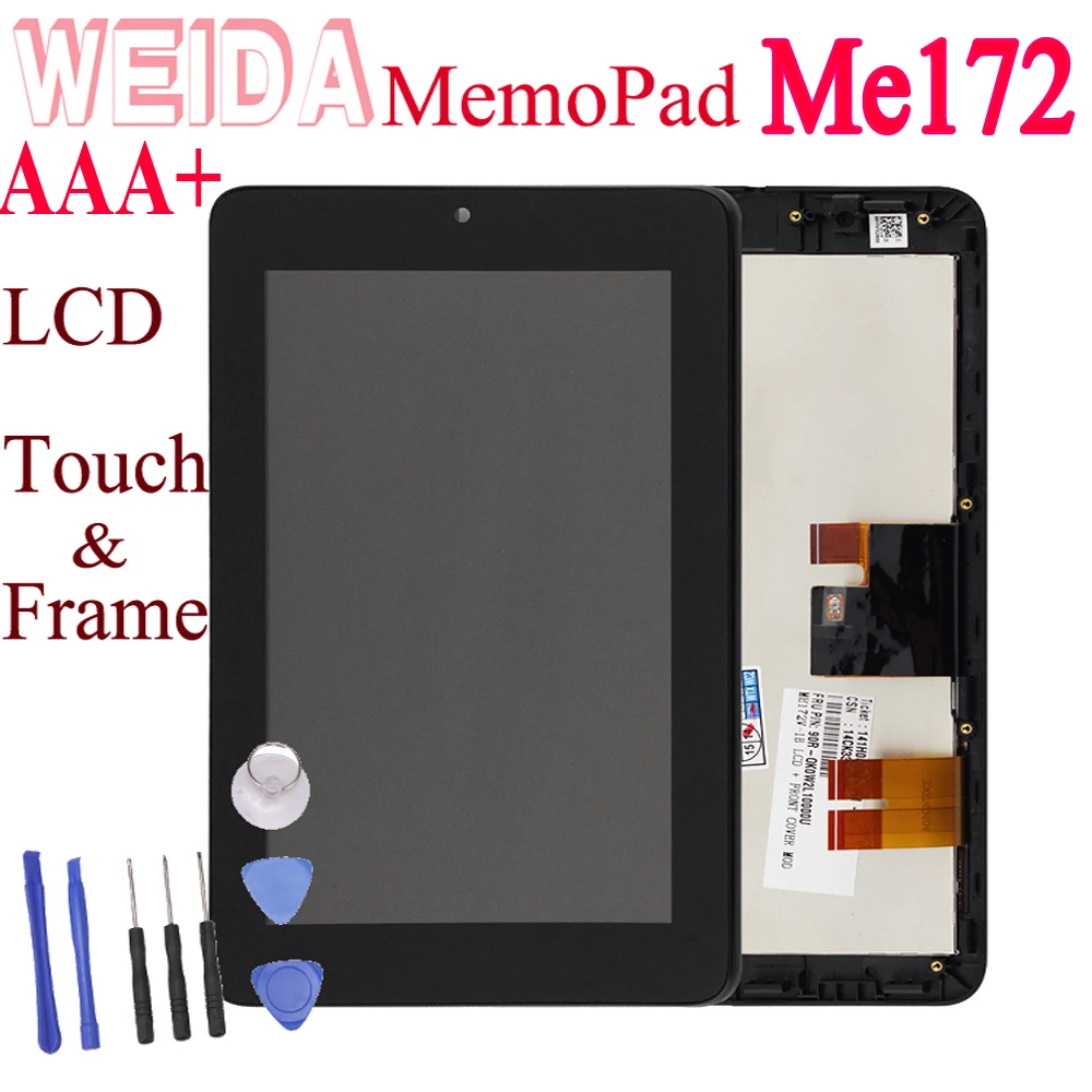 WEIDA ЖК-дисплей для Asus MemoPad ME172 сенсорный экран ЖК-экран в сборе Замена с рамкой ME172V K0W