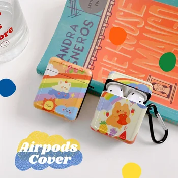 

Art Oil Painting Earphone Case for Apple AirPods 1 2 3 Pro Case Silicone Rainbow Bear Wireless Bluetooth Earphone Protect Cover
