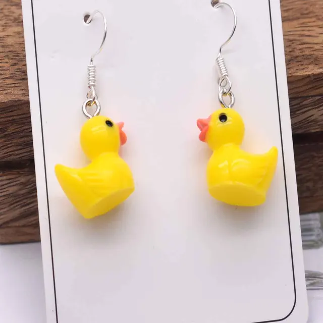 Fashion Korean Minimalist Cute Silica Gel Little Lemon Yellow Duck Earring For Temperament Girls Gift Earrings Jewelry 2
