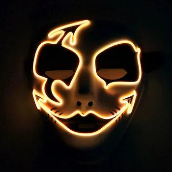 

Style Hot sales EL Cold Light Mask LED Light Luminous Mask with 3V Steady on Inverter for Halloween Party Christmas Supplies